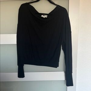 Treasure & Bond Black Textured Knit Top